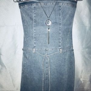 Two G sleeveless denim maxi dress. Size Small